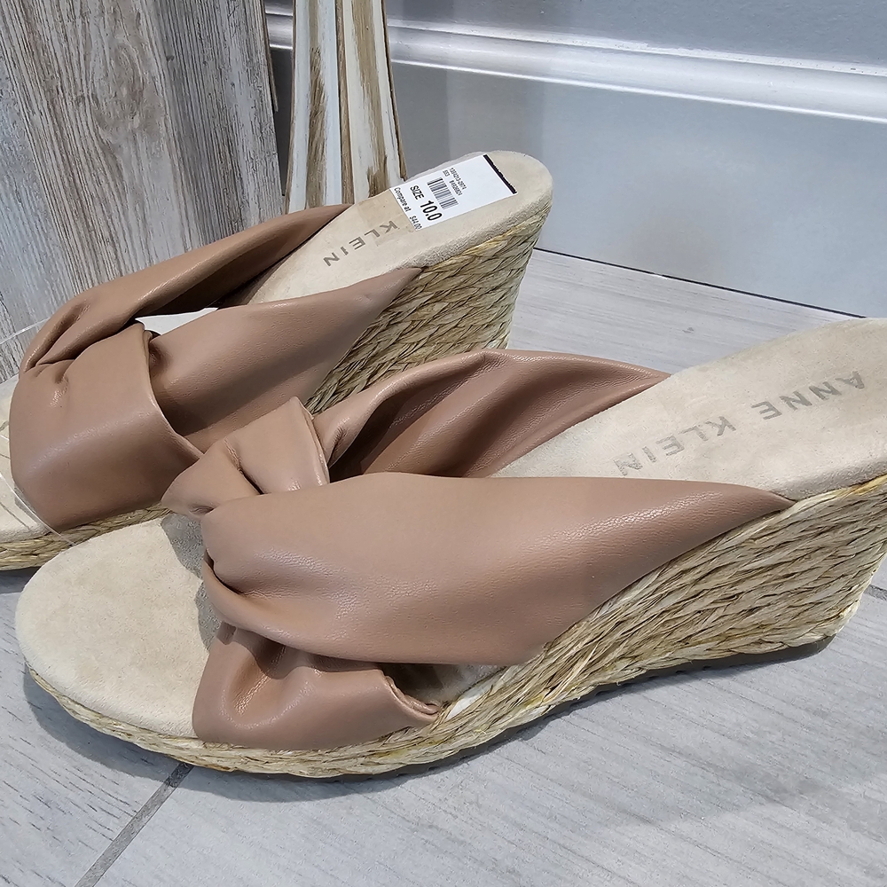 Anne Klein Women's Tan Wedge Sandals